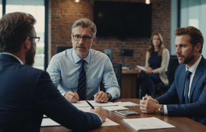 Expert business advisory session with a team in a meeting