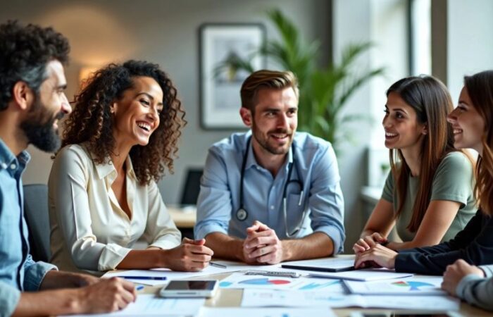Group of professionals discussing price forecasting techniques.