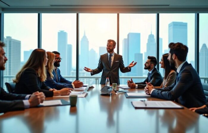 Business executives in a meeting