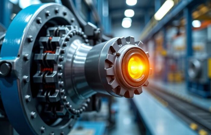 Advanced machinery with sensors in an industrial setting.